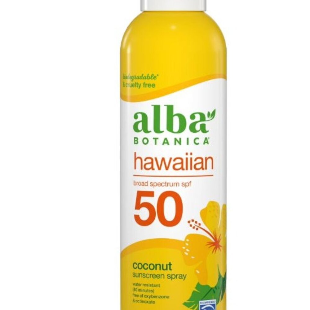Alba Botanica Hawaiian Sunscreen Spray SPF 50, Coconut 5 fl oz
